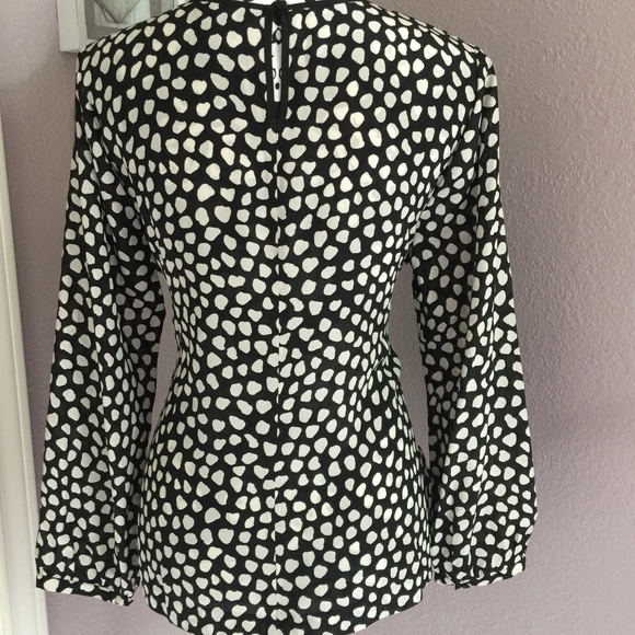 J. Crew Pebble Print Black & Cream Silk Tie Size 6 - Picture 4 of 8